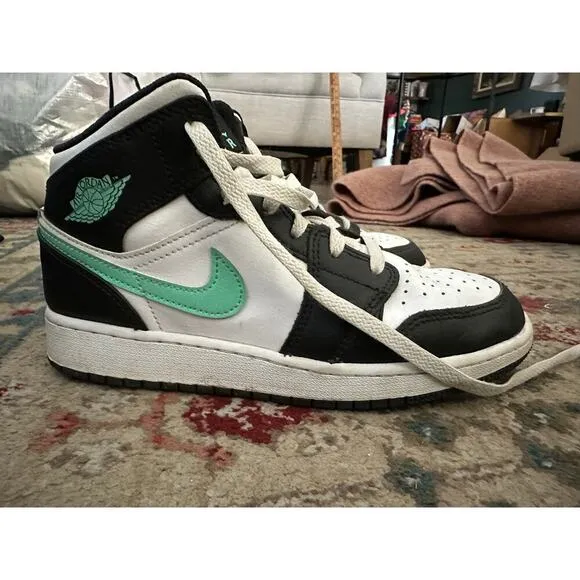 Air Jordan Multicolor 1 Mid Glow Lace Up Sneaker Shoes Size 5