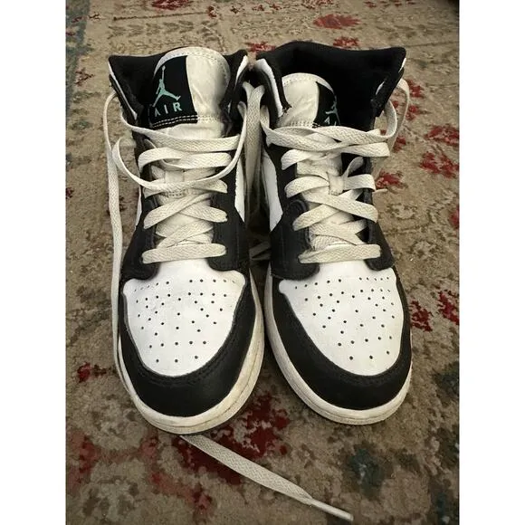 Air Jordan Multicolor 1 Mid Glow Lace Up Sneaker Shoes Size 5