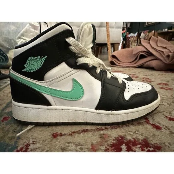 Air Jordan Multicolor 1 Mid Glow Lace Up Sneaker Shoes Size 5