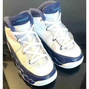 Air Jordan 9 IX Retro UNC White University Blue Shoes Toddler SZ 8C 401812 145