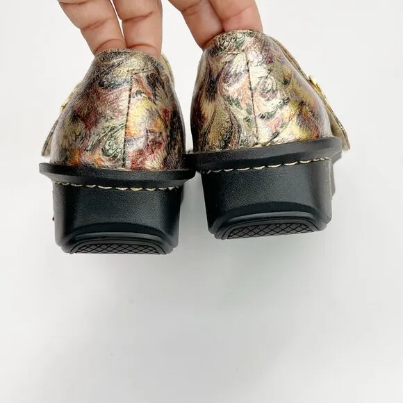ALEGRIA Paloma Leaf Metallic Mary Jane Shoes 9