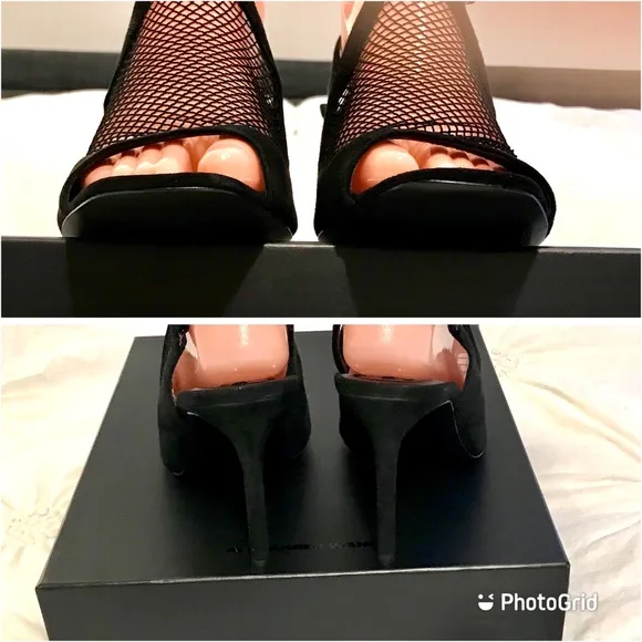 ALEXANDER WANG Black Piper Mesh Sandal Booties  EU 39 / US 9 New in Box