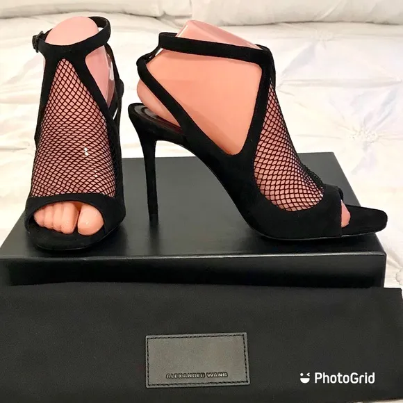 ALEXANDER WANG Black Piper Mesh Sandal Booties  EU 39 / US 9 New in Box