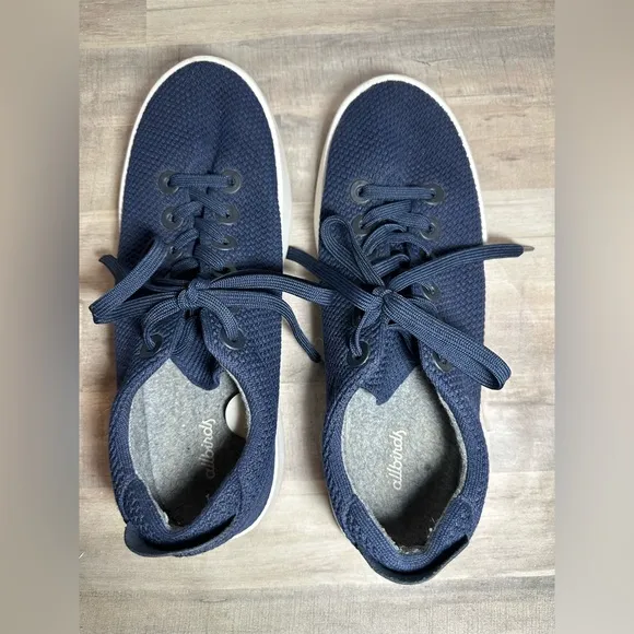 Allbirds‎ Men’s Tree Pipers Sneakers Shoes Navy White Size 10 Causal Walking