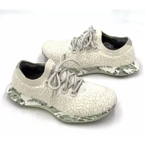 Allbirds Merino Wool Sherpa Dasher Fluffs Natural White Running Shoes Pixel Camo