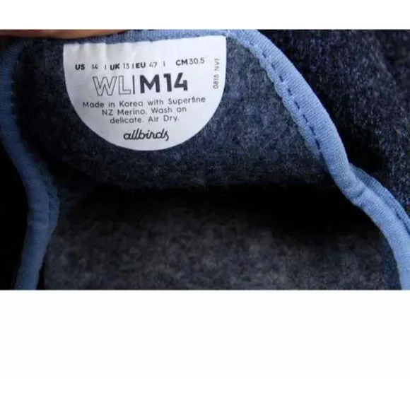 ALLBIRDS wool lounger slip on wool shoes mens navy sz 13-14 READ DETAILS