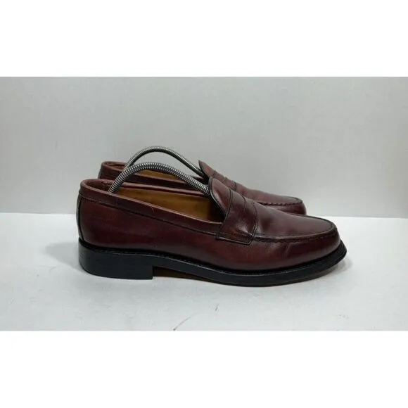 Allen Edmonds Shoes Cole Mens Size 9.5 C Red Leather Slip On Penny Loafers
