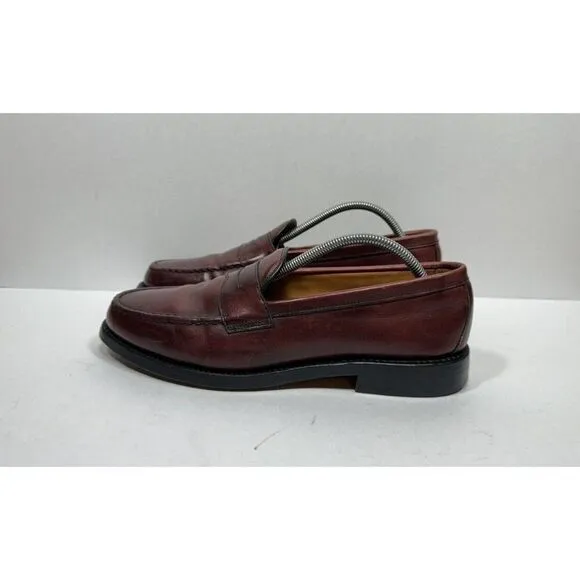 Allen Edmonds Shoes Cole Mens Size 9.5 C Red Leather Slip On Penny Loafers