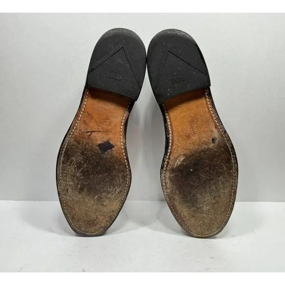 Allen Edmonds Shoes Cole Mens Size 9.5 C Red Leather Slip On Penny Loafers