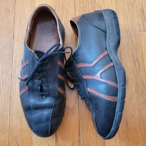 Allen Edmonds TRAVELER Leather Shoes Laced Black Brown 9 3E Walking Sneakers