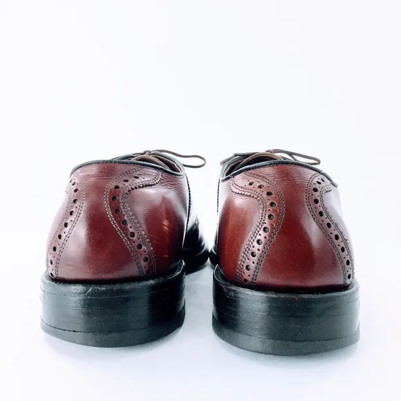 Allen Edmonds Vtg Leather Polo Saddle Shoe Burgundy Corrected Grain Sz 10.5 C
