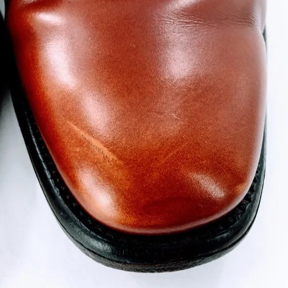 Allen Edmonds Vtg Leather Polo Saddle Shoe Burgundy Corrected Grain Sz 10.5 C