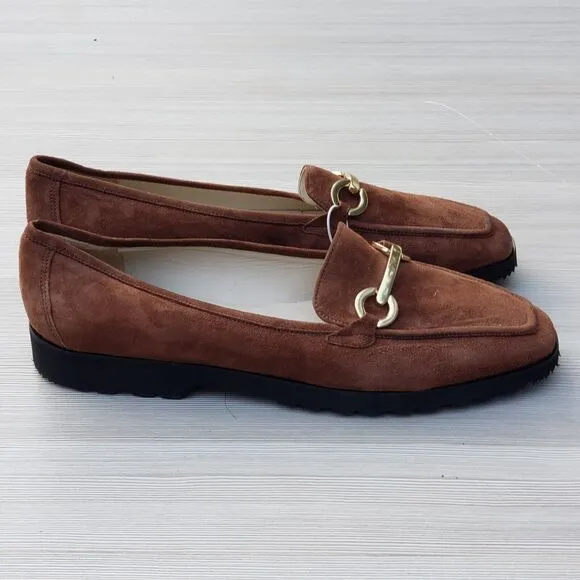 Amalfi Rangoni Gero Women Brown Suede Walk On Air Slip On Loafer Shoe US 13 / 45