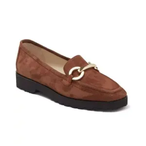 Amalfi Rangoni Gero Women Brown Suede Walk On Air Slip On Loafer Shoe US 13 / 45