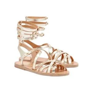 ANCIENT GREEK SANDALS Figurine Metallic Strappy Shoes