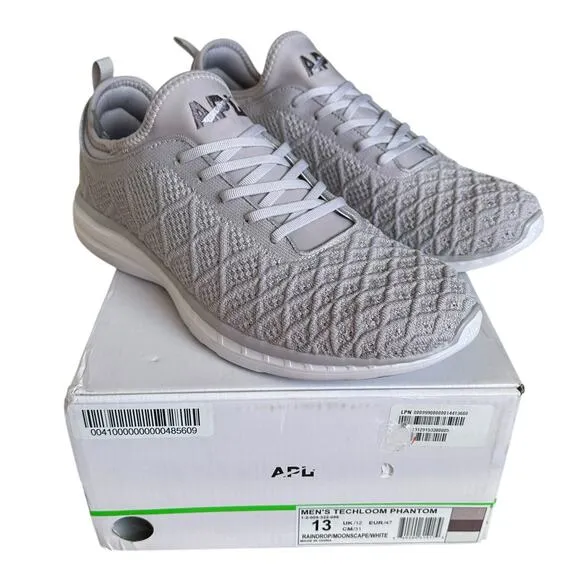 APL Men's Techloom Phantom Size 13 NIB NWT Gray Raindrop Moonscape Running Gym