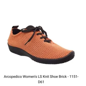 ARCOPEDICO Women’s LS Knit Lace-Up Shoes in the Size 41/9.5-10 US in Brick Color