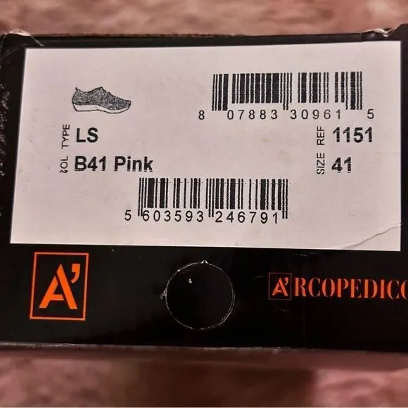 ARCOPEDICO Women’s LS Knit Lace-Up Shoes in the Size 41/9.5-10 US in Pink Color