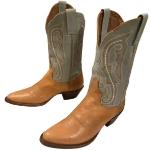 Ariat Womens Cowboy Boots 7 B Pale Blue Tan Western Cowgirl Shoes Ladies