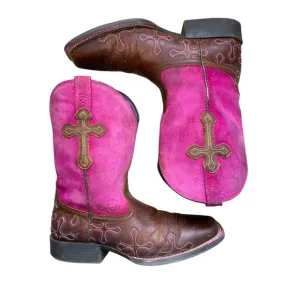ARIAT YOUTH GIRLS' CROSSROADS COWGIRL BOOTS - SQUARE TOE SIZE 3.5