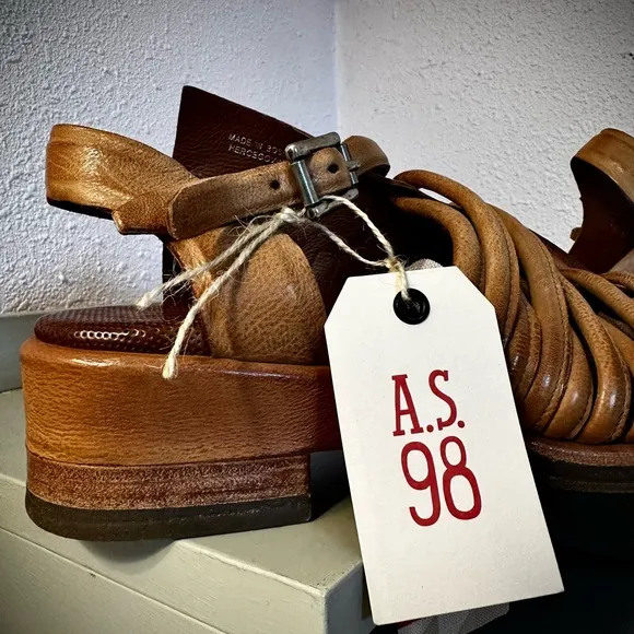 A.S.98 Women's Tan Leather Sandals