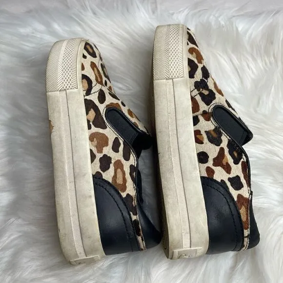 Ash Jungle Leopard Print Platform Slip On Calf Hair Shoes 37