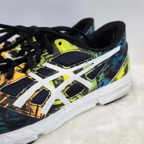 ASICS 33-OGA Leather Lace Up Black Orange Athletic Shoes Unisex Mens 6 Womens 8
