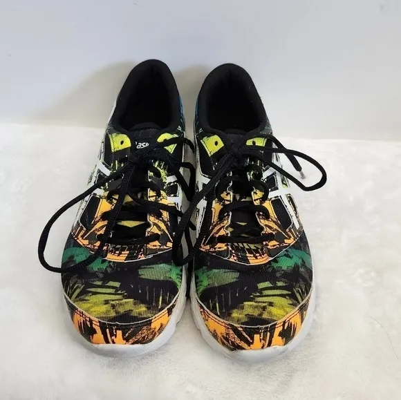 ASICS 33-OGA Leather Lace Up Black Orange Athletic Shoes Unisex Mens 6 Womens 8