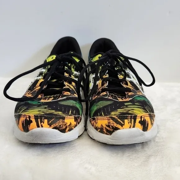ASICS 33-OGA Leather Lace Up Black Orange Athletic Shoes Unisex Mens 6 Womens 8
