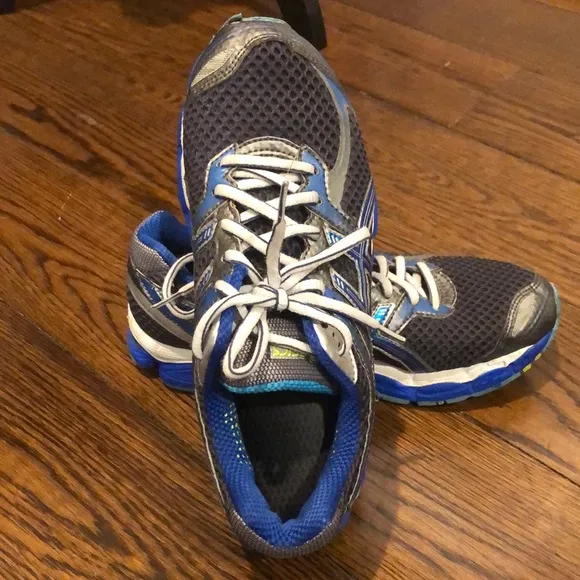 ASICS GEL CUMULUS 14 Womens Blue Silver White Running Shoes Sz 8-1/2