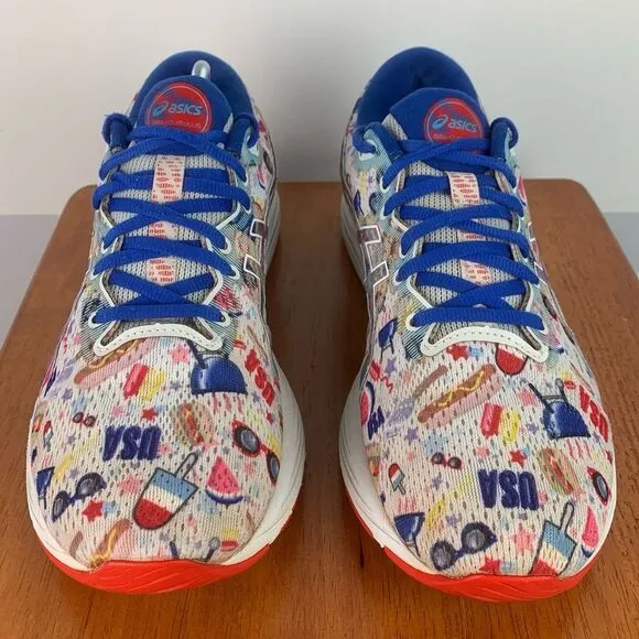 Asics Gel-Cumulus 23 Men's Polar Shade/White Running Shoes 4th July print 10.5