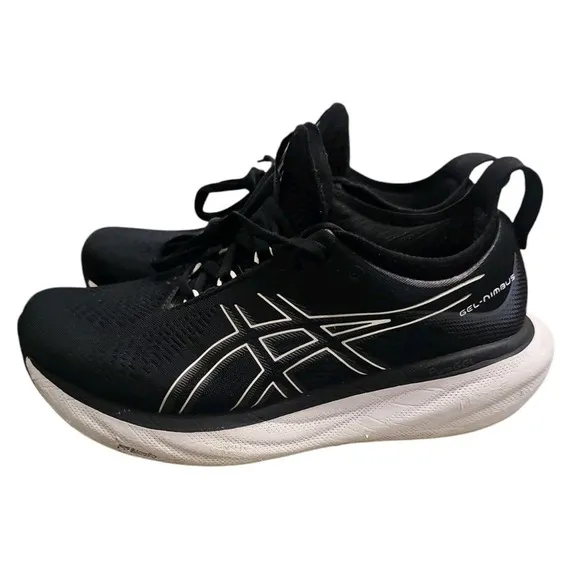 ASICS Gel-Nimbus 25 Shoes Mens Wide 9.5  Black Running Athletic Sneakers