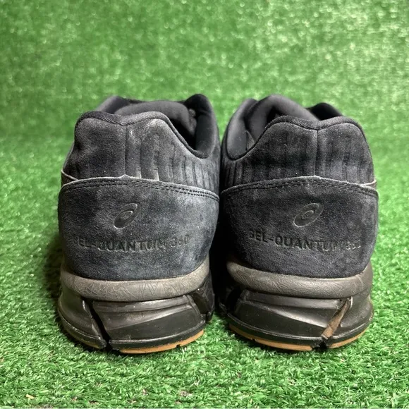 ASICS Gel Quantum 360 Athletic Running Shoes Black Suede Mens Size 12