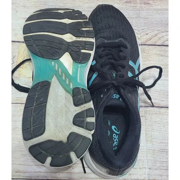 Asics GT-2000 9 Athletic Running Shoes Women's Size 9 Black Teal Flyte Foam