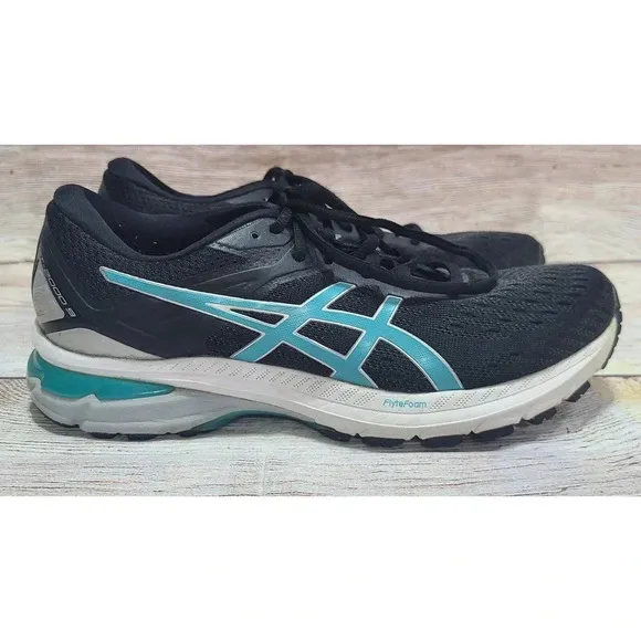 Asics GT-2000 9 Athletic Running Shoes Women's Size 9 Black Teal Flyte Foam