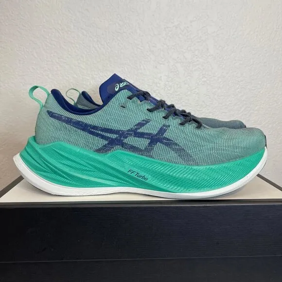 Asics Superblast 1013A127 Aurora Green Blue Running Shoes Sneaker Men's 12 US