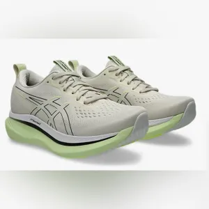 ASICS White and Green Running Shoes