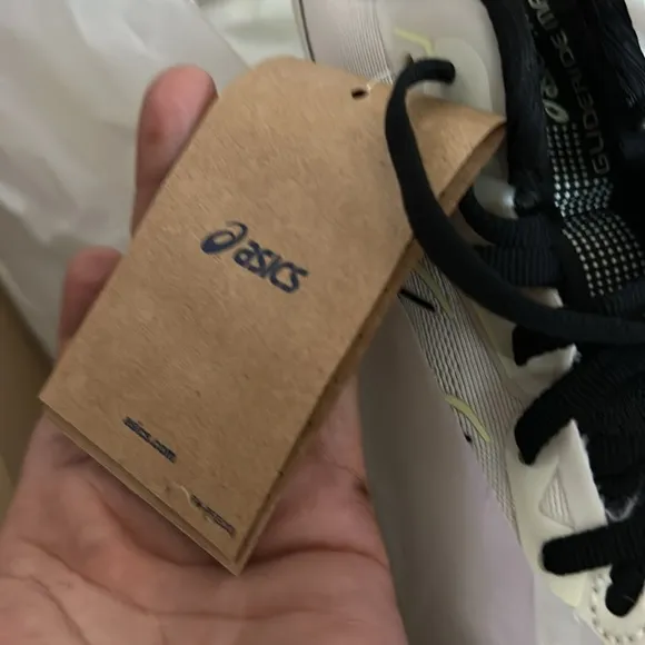 ASICS White and Green Running Shoes