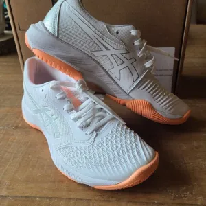 Asics Womens Netburner Ballistic FF 3 Netball Shoes White Peach US 9 NEW
