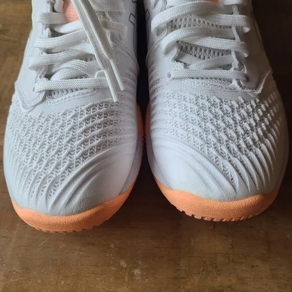 Asics Womens Netburner Ballistic FF 3 Netball Shoes White Peach US 9 NEW