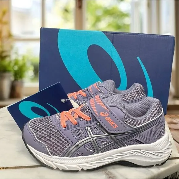 ASICS Youth Girl's CONTEND 5 PS ASH ROCK/SILVER Athletic Shoes Size 10 EU 27