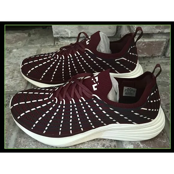 Athletic Propulsion Labs APL Techloom Zipline Burgundy White Shoes Men's 10.5 US