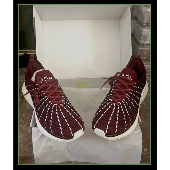 Athletic Propulsion Labs APL Techloom Zipline Burgundy White Shoes Men's 10.5 US