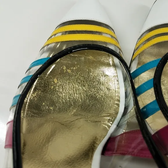 Azuree Cannes Multicolored Striped Slingback Pump Shoes