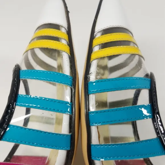 Azuree Cannes Multicolored Striped Slingback Pump Shoes