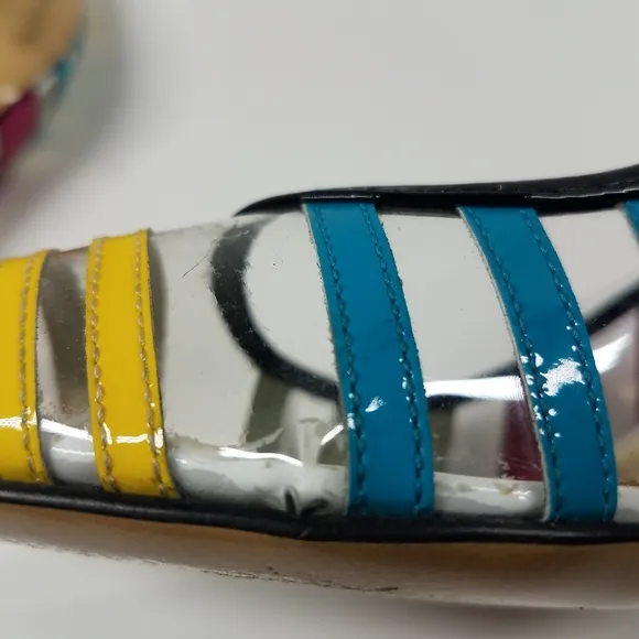 Azuree Cannes Multicolored Striped Slingback Pump Shoes