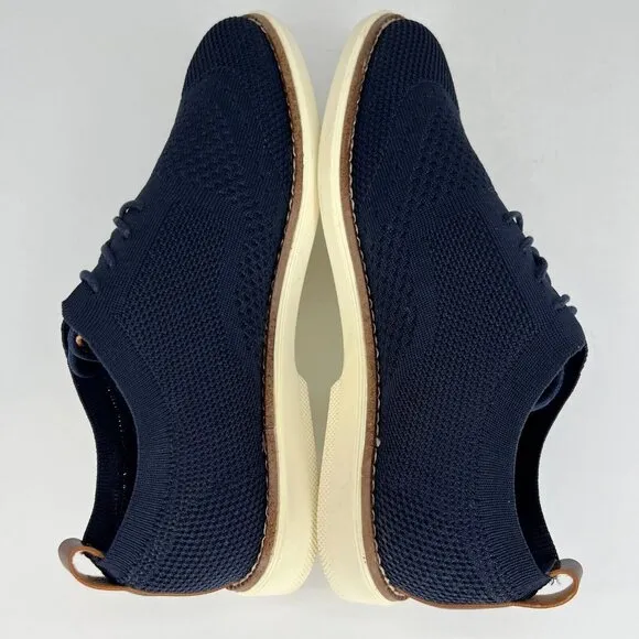 B. Blass Mens Size 8.5 Marine Blue Memory Foam Stitchlite Wingtip Oxford Shoes