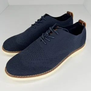 B. Blass Mens Size 8.5 Marine Blue Memory Foam Stitchlite Wingtip Oxford Shoes