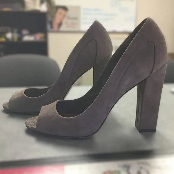 BADGLEY MISCHKA Mark   James &quot;Dimitri&quot; Suede Open Toe Pump