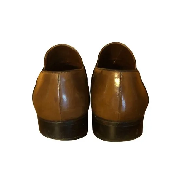 Bally Vintage Italian Leather 2-tone Slip On Dress Shoes Handmade in Italy